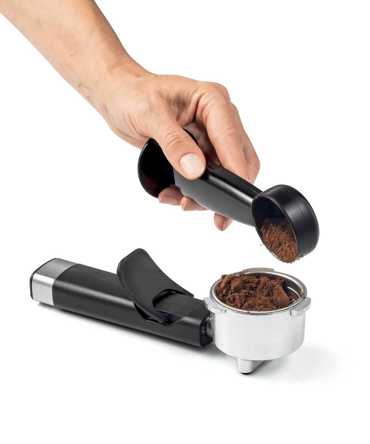 Tescoma 909010 - Máquina de espresso manual de 19 bar, con lanza de vapor, brazo de doble salida, calentadores de suelo, línea President