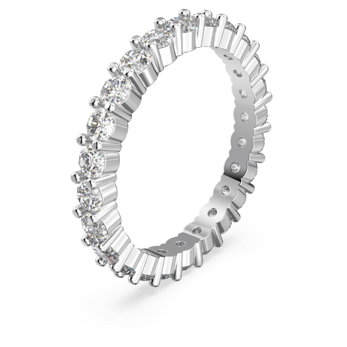 Swarovski Anillo Stilla, Conjunto (2), Talla redonda, Blanco, Baño de rodio