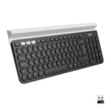 Logitech K780 RF Wireless + Bluetooth QWERTY Pan Nordic Gris, Color Blanco Teclado – Teclados (RF Wireless, Inalámbrico, Universal)