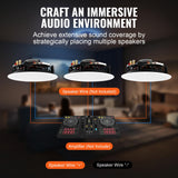 VEVOR Altavoces de Techo de 205 mm, 200 W, Altavoces de Techo y de Pared de Montaje Empotrado con 8 Ω Impedancia 89 dB de Sensibilidad para Hogar, Sala de Estar, Dormitorio o Porches Cubiertos