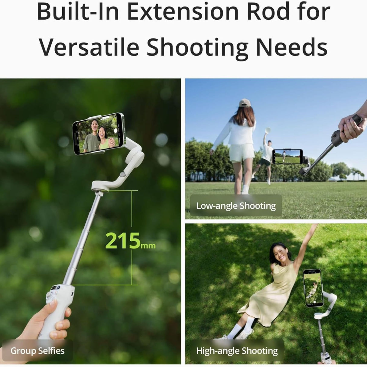 DJI Estabilizador para Smartphones OSMO Mobile 6, en Tres Ejes para teléfonos, Brazo Extensible Integrado, portátil y Plegable, estabilizador para videoblogs, vídeos de Youtube y TikTok