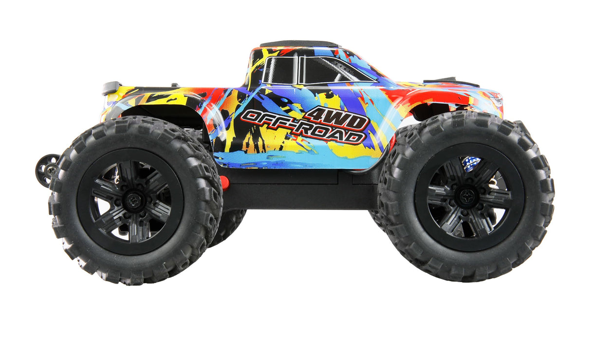 Amewi Hyper Go MTX20 Monster Truck brushless 1:20 RTR Incluye Mando a Distancia, batería, Cable de Carga