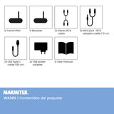 Marmitek Transmisor de Audio Inalámbrico WA300 - Conecte su Dispositivo de Audio de forma Inalámbrica a su Sistema Estéreo - Conector de 3,5 mm (RCA/Cinch) - Wireless Audio Transmitter