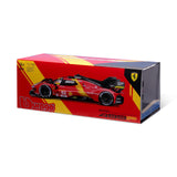 Bburago - 1/18 Ferrari Deluxe - 499P LMH 2023#51 - Rojo - Nuevo 2024: Réplica metálica -Interior detallado, Puertas y Campana de Apertura a Escala 1/18. Polo Posición de Las 24h de Le Mans 2023