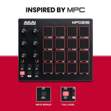 AKAI Professional MPD218 - Controlador de pad MIDI/máquina de pad de percusión/creador de ritmos con 16 pads, controles asignables, software de producción incluido
