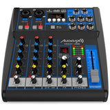 Audibax MG04 USB Mesa Mezclas con 4 Canales Bluetooth, MP3, USB Rec y Efectos