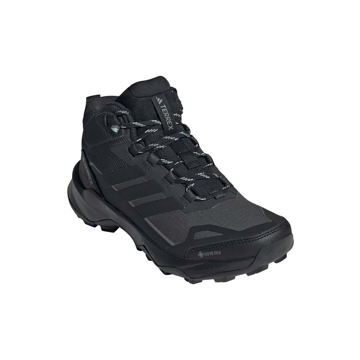 adidas Terrex Skychaser AX5 Mid Gore-Tex Hiking Shoes, Zapatos de Senderismo Mujer, Carbon/Core Black/Semi Flash Aqua, 40 2/3 EU