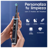 Oral-B iO 6 Cepillo De Dientes Eléctrico Negro con Mango Recargable, 3 Cabezales, 1 Estuche De Viaje, 5 Modos De Cepillado Incluso Blanqueamiento Dental, Sensor De Presión, Diseñado Por Braun