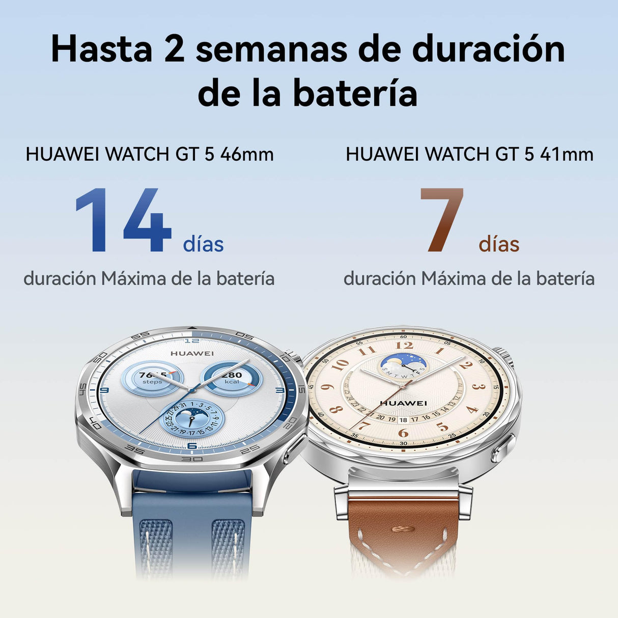 HUAWEI Watch GT 5 46mm Smartwatch, Silueta con Diseño Sofisticado, Nueva Experiencia Running y Ciclismo, Pago NFC, Seguimiento de Salud, 14 Días de Duración de la Batería, iOS & Android, Azul