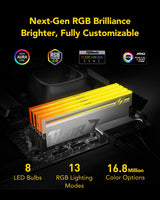 Lexar Thor Z Series RGB Memoria RAM DDR5 32GB Kit (2x16GB) 6000 MHz, DRAM 288-Pin UDIMM PC Memoria DDR5 para Computadora Juegos Alto Rendimiento Compatible con Intel XMP 3.0/AMD Expo 1.35V Plata