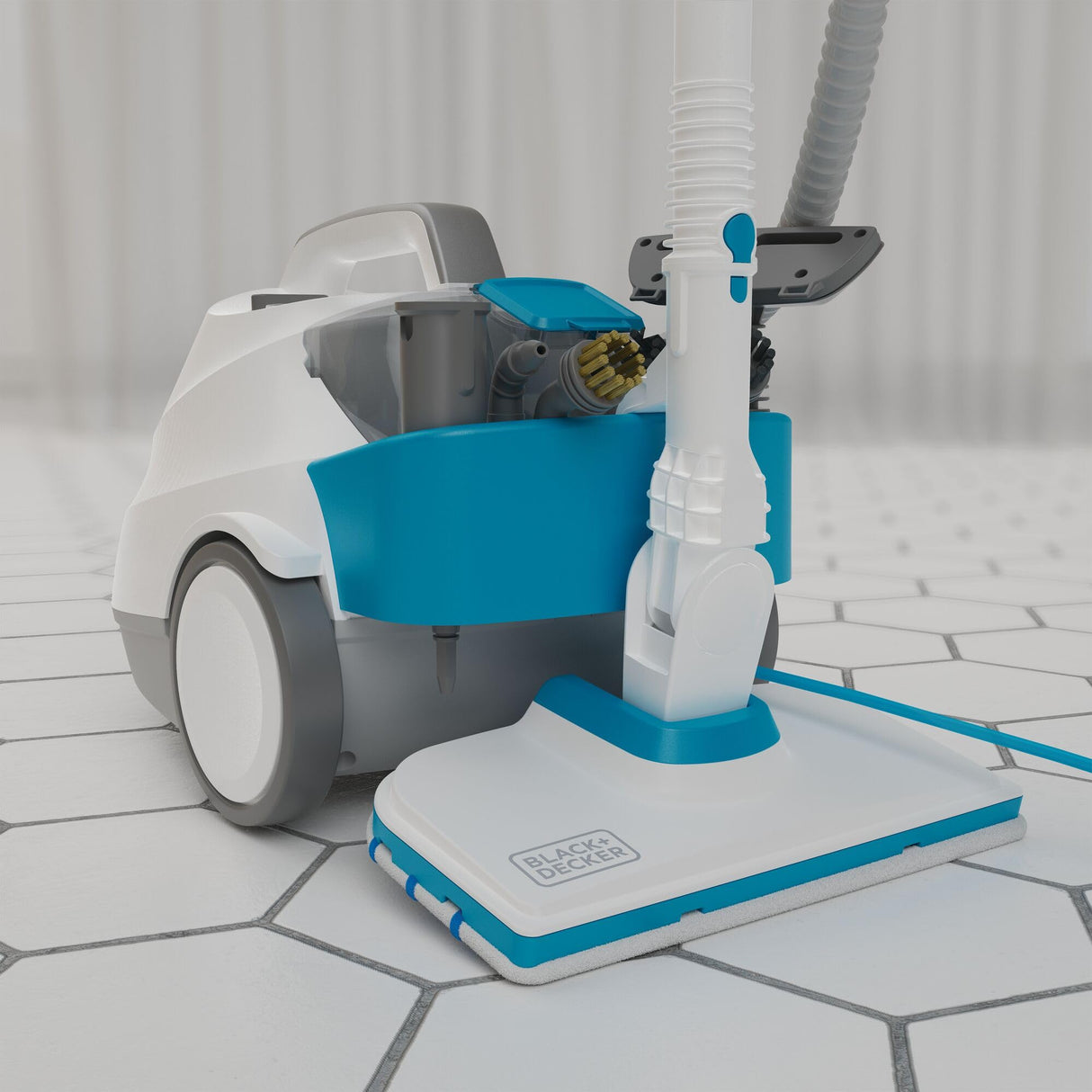 BLACK+DECKER Mopa a Vapor Presurizada Multifunción, 2300W, Incluye 14 accesorios, BHSMP2314-QS