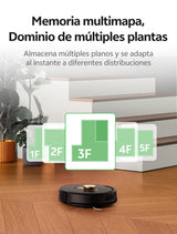 Vexilar W9 Robot Aspirador y Fregasuelos,Potente Succión de 5000Pa, Robot Aspirador con Navegación Láser, Mapa Inteligente Multicapa, Larga Autonomía, Adecuado para Suelo, Alfombras, Pelo de Mascotas