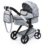 Bayer Design 17007AA Cochecito de muñeca Combi Xeo, Carro para muñecos, Bolsa, Convertible, Regulable en Altura