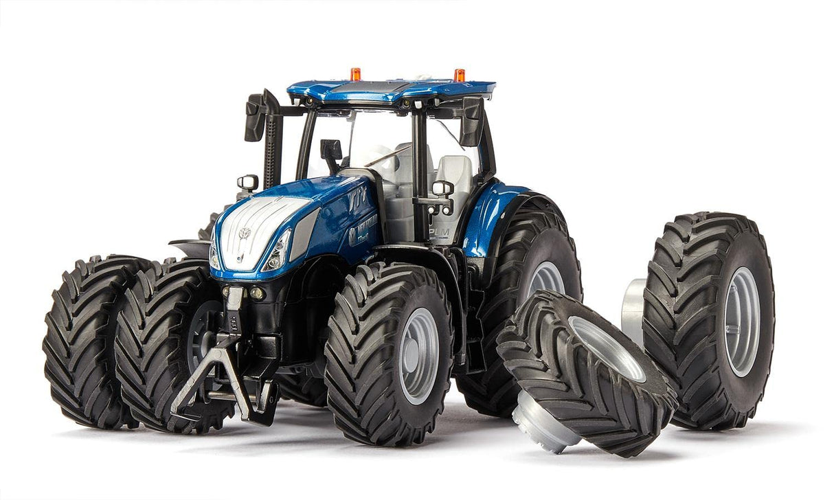 siku 6739, Tractor New Holland T7.315, 1:32, Azul, Metal/Plástico, Teledirigido, Incluye mando de control remoto Bluetooth, Con neumáticos dobles desmontables, Control vía app posible