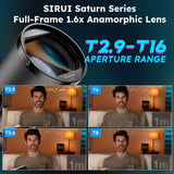 SIRUI Saturn 75mm T2.9 1.6X Full Frame Carbono Fibra Anamorphic Lens, Cine Cinema Objetivo Lens Lenses Lente Más Ligera Que 500g (Blue Flares, L Mount)