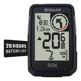 Sigma ROX 2.0 Endurance Negro | 26 Horas de duración de la batería | Ciclocomputador inalámbrico | GPS y navegación con overclamp Incluido | Navegación GPS para Exteriores | Compatible con E-Bike