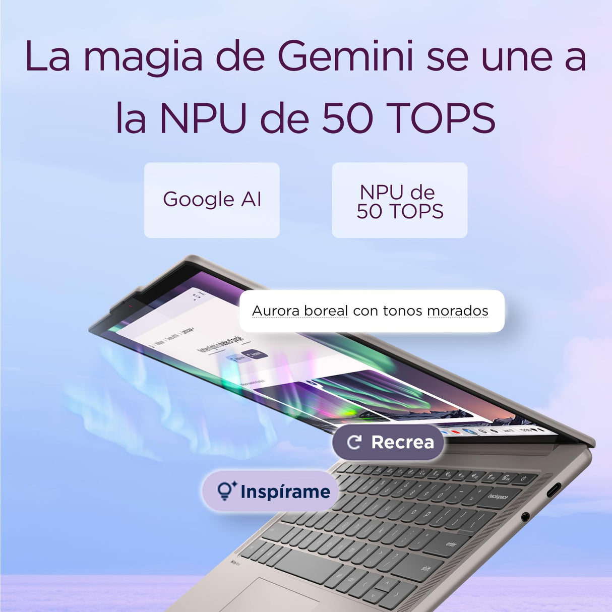 Lenovo Chromebook Plus Gen 10 - Ordenador Portátil 14'' WUXGA OLED (MediaTek Kompanio Ultra 910, 12GB RAM, 128GB UFS, ChromeOS)-Seashell + 1 año de Google AI Pro con Gemini Pro y 2TB de Almacenamiento