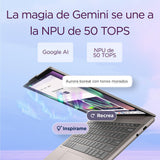 Lenovo Chromebook Plus Gen 10 - Ordenador Portátil 14'' WUXGA OLED (MediaTek Kompanio Ultra 910, 12GB RAM, 128GB UFS, ChromeOS)-Seashell + 1 año de Google AI Pro con Gemini Pro y 2TB de Almacenamiento