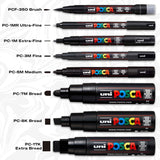 Uni-Ball 186831 - Juego de rotuladores POSCA, 20 rotuladores acrílicos en estuche, juego de rotuladores Groovy Colours, punta PWE5M 1.8-2.5 mm