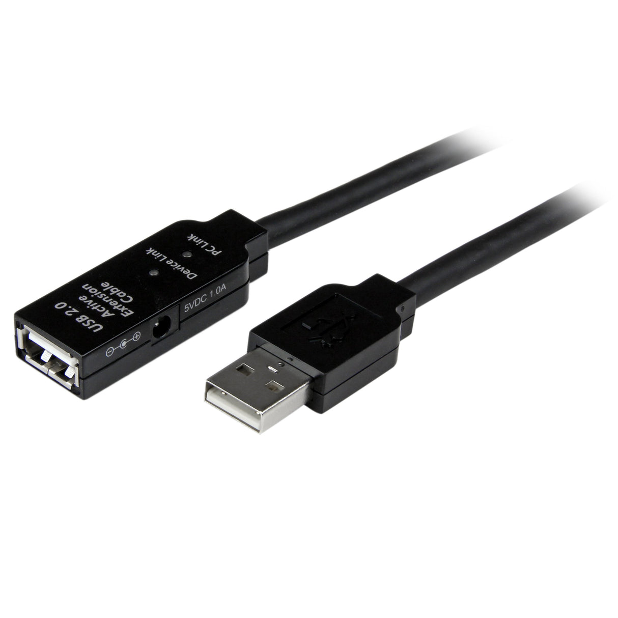 StarTech.com Cable de Extensión Alargador de 20m USB 2.0 Hi Speed Alta Velocidad Activo Amplificado - Macho a Hembra USB A - Negro