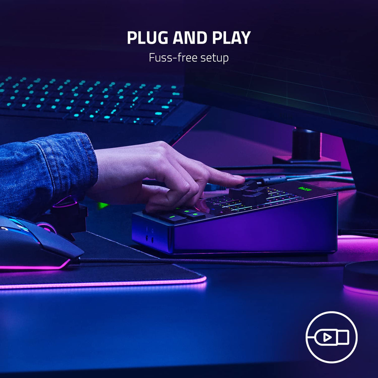Razer Audio Mixer - Mezclador de audio para streaming (Mezclador de audio analógico, interfaz de 4 canales con botones de silencio, entrada XLR con preamplificador, Plug and Play) Negro