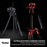 Rollei Easy Traveler Video XL - Trípode de Carbono (6 kg, construcción Estable, Ultraligero, Compacto, función de Bloqueo sin Esfuerzo)