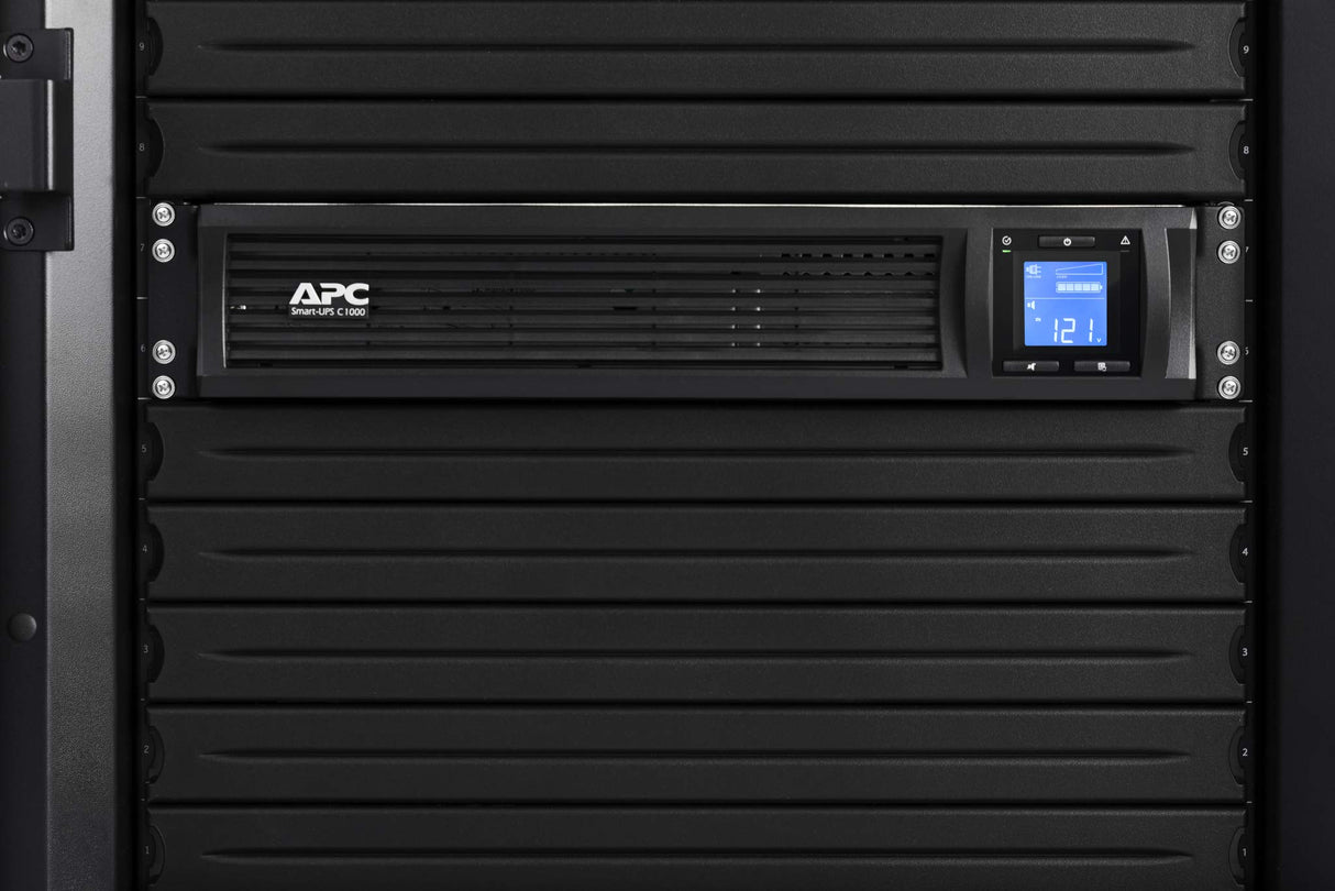Schneider Electric SMC1000I-2UC SAI Inteligente UPS C de APC de 1000 VA, LCD, RM 2U, 230V con SmartConnect, 40.6cm x 8.6cm x 43.2cm, Negro