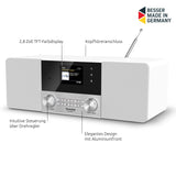 TechniSat - Radio Digital estéreo 4 C (Dab +, FM, Pantalla a Color, Bluetooth, conexión para Auriculares, Entrada Auxiliar, Pantalla OLED, 20 W RMS, Altavoz Elac), Color Blanco