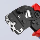 Knipex Alicate autoajustable para crimpar punteras huecas de acceso frontal bruñido, con fundas multicomponentes 190 mm 97 53 09