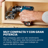 Bosch Professional 12V System GSR 12V-35 FC - Atornillador a batería (Brushless, 35 Nm, 4 cabezales FlexiClick, 2 baterías x 3.0 Ah, en L-BOXX)