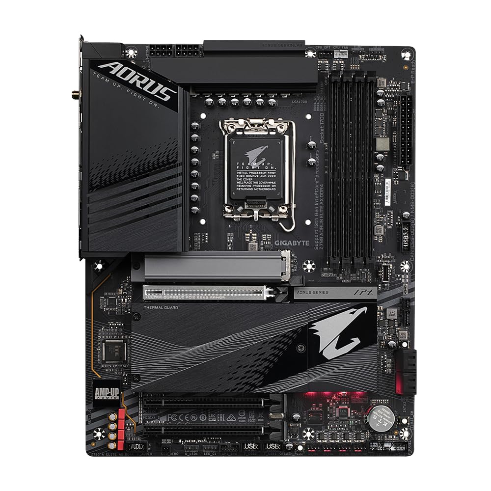 GIGABYTE Z790 AORUS Elite AX DDR4 Placa Base - Compatible con procesadores Intel Core 14th Gen CPUs, 16+1+2 Phases Digital VRM, up to 5333MHz DDR4 (OC), 4xPCIe 4.0 M.2, Wi-Fi 6E, 2.5GbE LAN