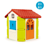 FEBER - Feber-House, Casa de Jardín para Niños, Colores Cálidos Azul, Rojo, Naranja y Verde, Resistente y Segura, Casita Infantil para Juegos de Exterior, 2 a 6 años, Famosa(800013950), Versión actual