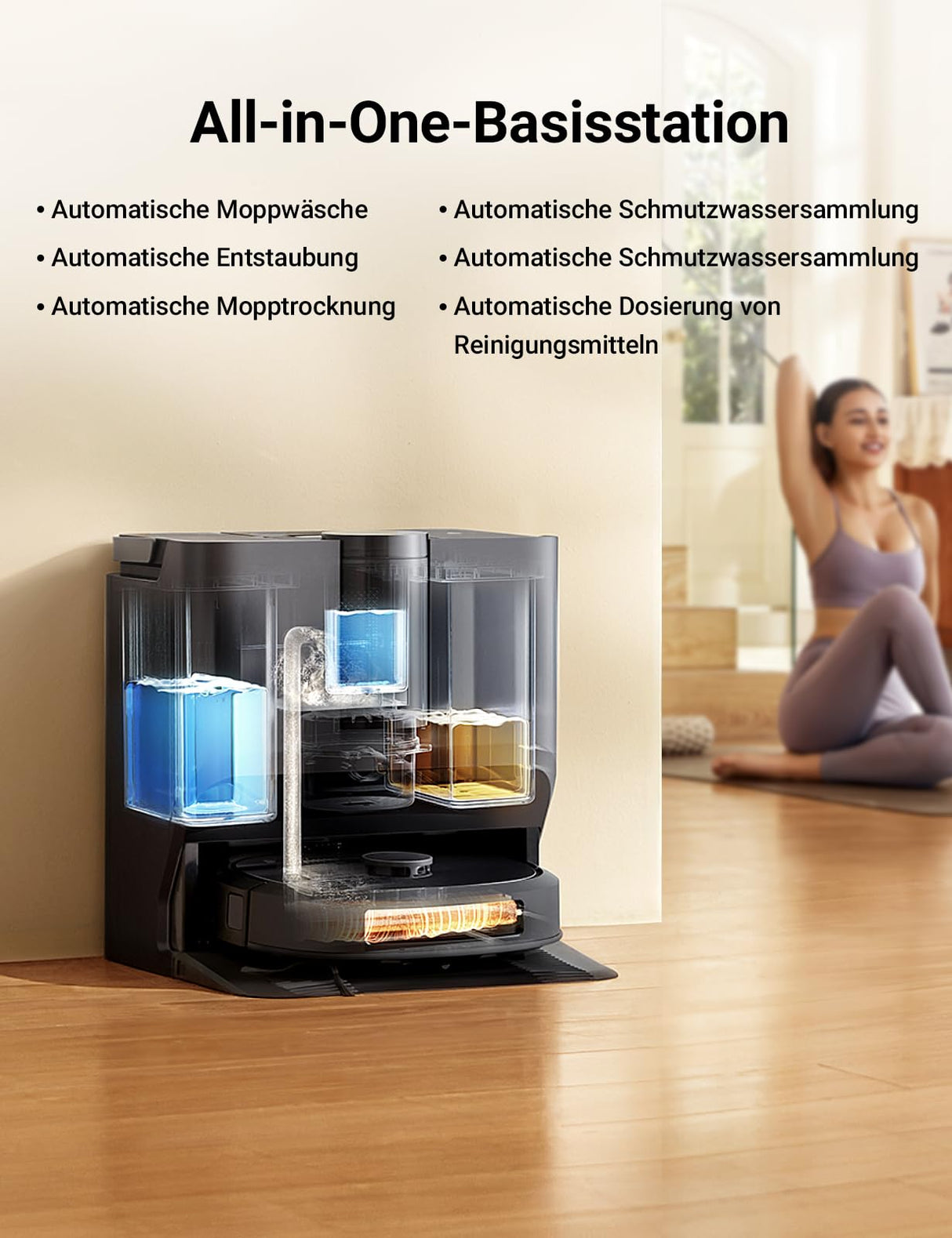 EUREKA DEJ20 Robot Aspirador y Fregasuelos con Vaciado automático de Polvo