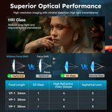 SIRUI VP-1 Vision Prime 1 T1.4 Full Frame Cine Lens Set, 24mm, 35mm, 50mm Lente de Cine de Enfoque Manual con Preinstalación E Montura, Interchangeable RF/Z/L Monturas, 1 Lens para 4 Monturas (Black)