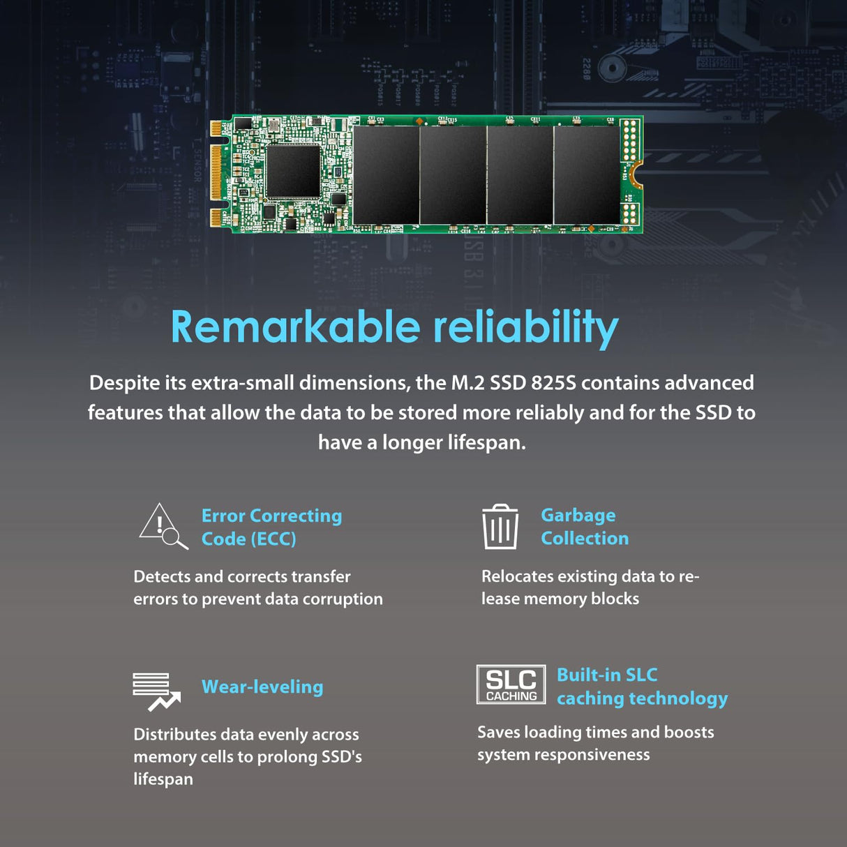 Transcend 2TB MTS825S M.2 2280 SATA III SSD - 6Gb/s, 3D NAND Flash, para Actualización de Laptop/Escritorio TS2TMTS825S