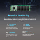 Transcend 2TB MTS825S M.2 2280 SATA III SSD - 6Gb/s, 3D NAND Flash, para Actualización de Laptop/Escritorio TS2TMTS825S