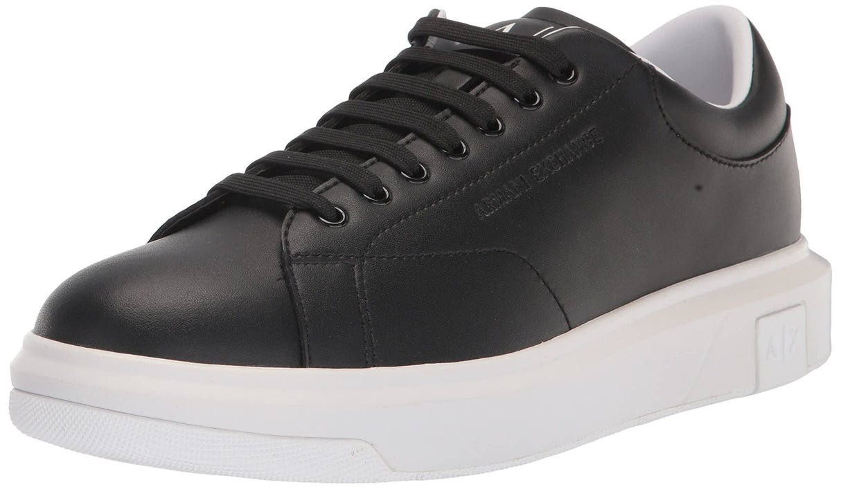 Armani Exchange Hombre Venice con Logotipo en Relieve Zapatillas, Negro, 46 EU