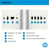 HP 27-ct2003ss - Ordenador de 27" Full HD con Cámara, Teclado y Ratón Inalámbricos (AMD Ryzen AI 7 350, 32GB RAM, 1TB SSD, AMD Radeon Graphics, Windows 11) Blanco - Teclado QWERTY Español