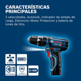 Bosch Professional 12V System GSB 12V-15 - Taladro percutor a batería (30 Nm, 1300 rpm, 2 baterías x 2.0 Ah, set 39 accesorios, en maletín de lona) - Amazon Exclusive