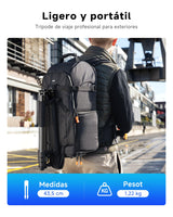 Tripode Camara Rollei C5i Negro, 156cm Tripode Carbono Fotografia de Viaje Portátil Camera Tripod Ligero con Cabezal Esférico de 360° Trípode y Monopie Compacto para Cámaras DSLR y Smartphone