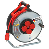 Brennenstuhl Professional SteelCore Carrete SC 3210 IP44, 33m H07BQ-F 3G2,5, cuerpo de carrete de chapa de acero, uso en obras y uso permanente en exteriores, fabricado en Alemania