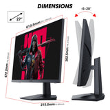 KOORUI Monitor 27 Pulgadas, Monitor Gaming 165Hz, FHD (1920 x 1080), 1ms, sRGB 100%,DCI-P3 90%,Adaptive Sync, 2xHDMI 2.0,DP1.4, VESA 75 * 75mm, inclinación Ajustable