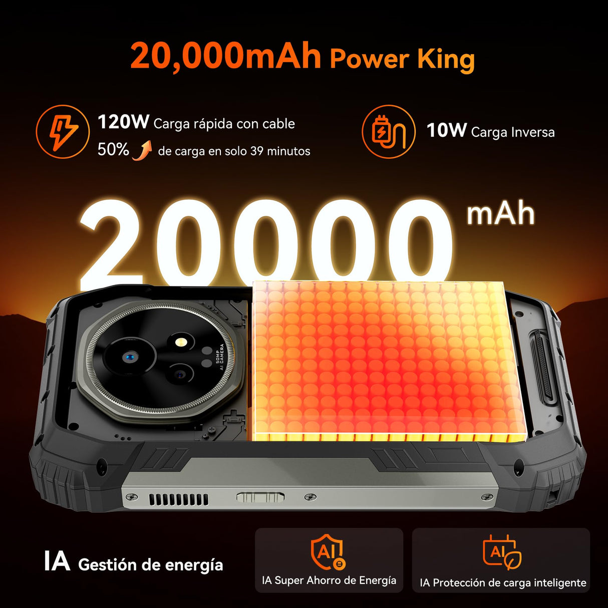 Blackview Xplore 2 Mobile Phone 5G, Android 15-20000mAh Battery Outdoor Rugged Phone, 6.73" FHD+120Hz, 50MP+20MP, 3.5K AMOLED, 36GB+256GB/2TB Rugged Mobiles, IP69/Dual SIM/Octa Core/MTK 8300