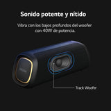LG XBOOM Go XG7QBK - Altavoz Inalámbrico, Bluetooth, 40W, Sonido Sound Boost, Resistente al Agua IP67, Autonomía 24h, Color de Luces LED Variable, Amplia Conectividad, Color Antracita