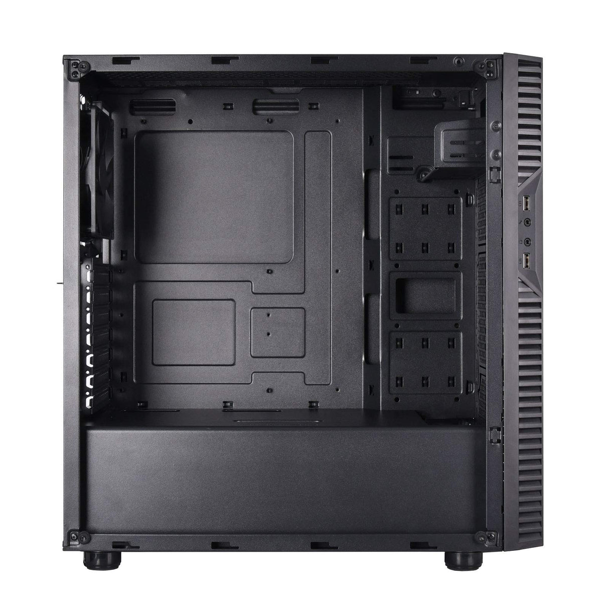 Silverstone SST-PS14B-E - Caja de Torre ATX de Precision, Panel Lateral de Vidrio Templado Ahumado, Negro