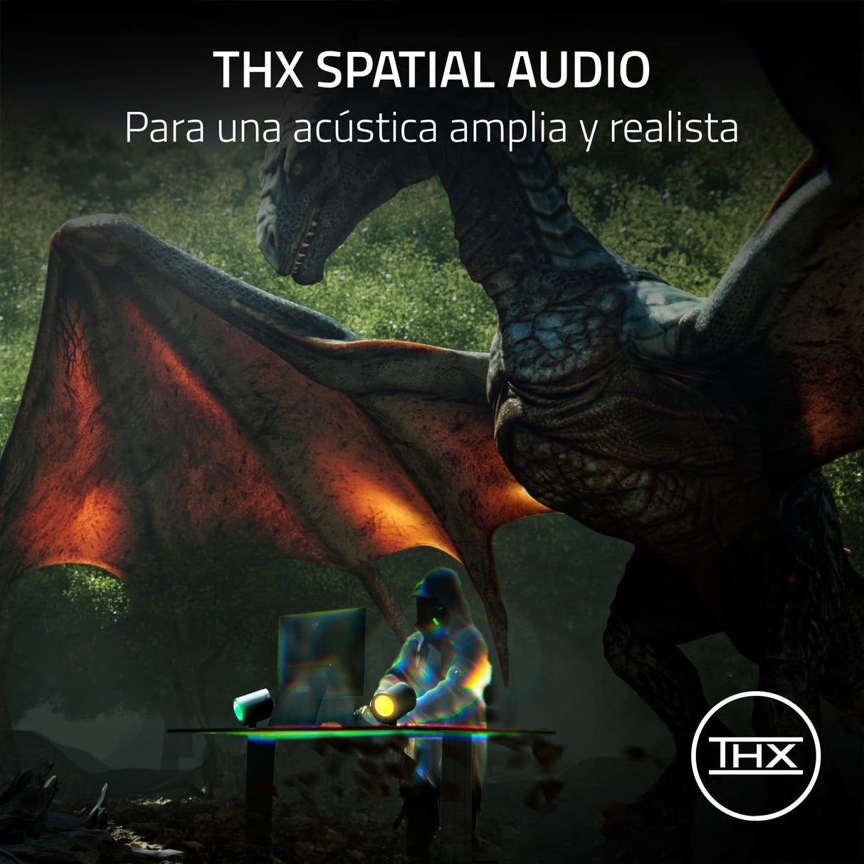 Razer Nommo V2 - Altavoces Gaming de Rango Completo 2.1 para PC con Subwoofer con Cable (Diafragmas de Gama Completa de 3 pulgadas con Correctores de Fase de Aluminio, THX Spatial Audio) Negro