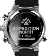 Timex Expedition North - Reloj de 45 mm para hombre, correa de liberación rápida de dos piezas de silicona negra, esfera verde, caja de acero inoxidable TW2W24200