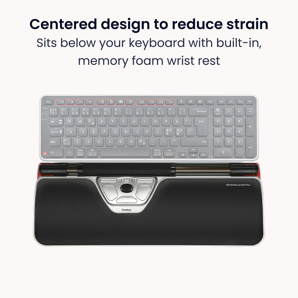 Contour Ratón ergonómico RollerMouse Rojo para Hombro, antebrazo, muñeca, Alivio de tensión para RSI, síndrome túnel carpiano, 6 Botones Personalizables, Compatible con Mac/PC - Inalámbrico - Plus