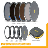 NiSi JetMag Pro Landscape ND Kit 82mm Kit de Filtro Magnético (FS ND8, FS ND64, FS ND1000, True Color CPL, 67mm/72mm/77mm/82mm Anillos Adaptadores, Tapas delantera y trasera, Bolsa Caddy)