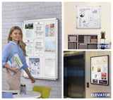 Swansea Tablón de anuncios con llave para 9 Hojas DIN A4丨Tablón de anuncios de Aluminio丨Negro丨Panel de anuncios para comunidad丨98 x 72 cm